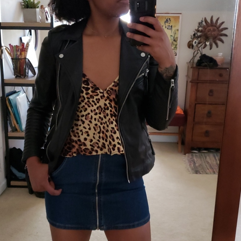 Biker Faux Leather Jacket